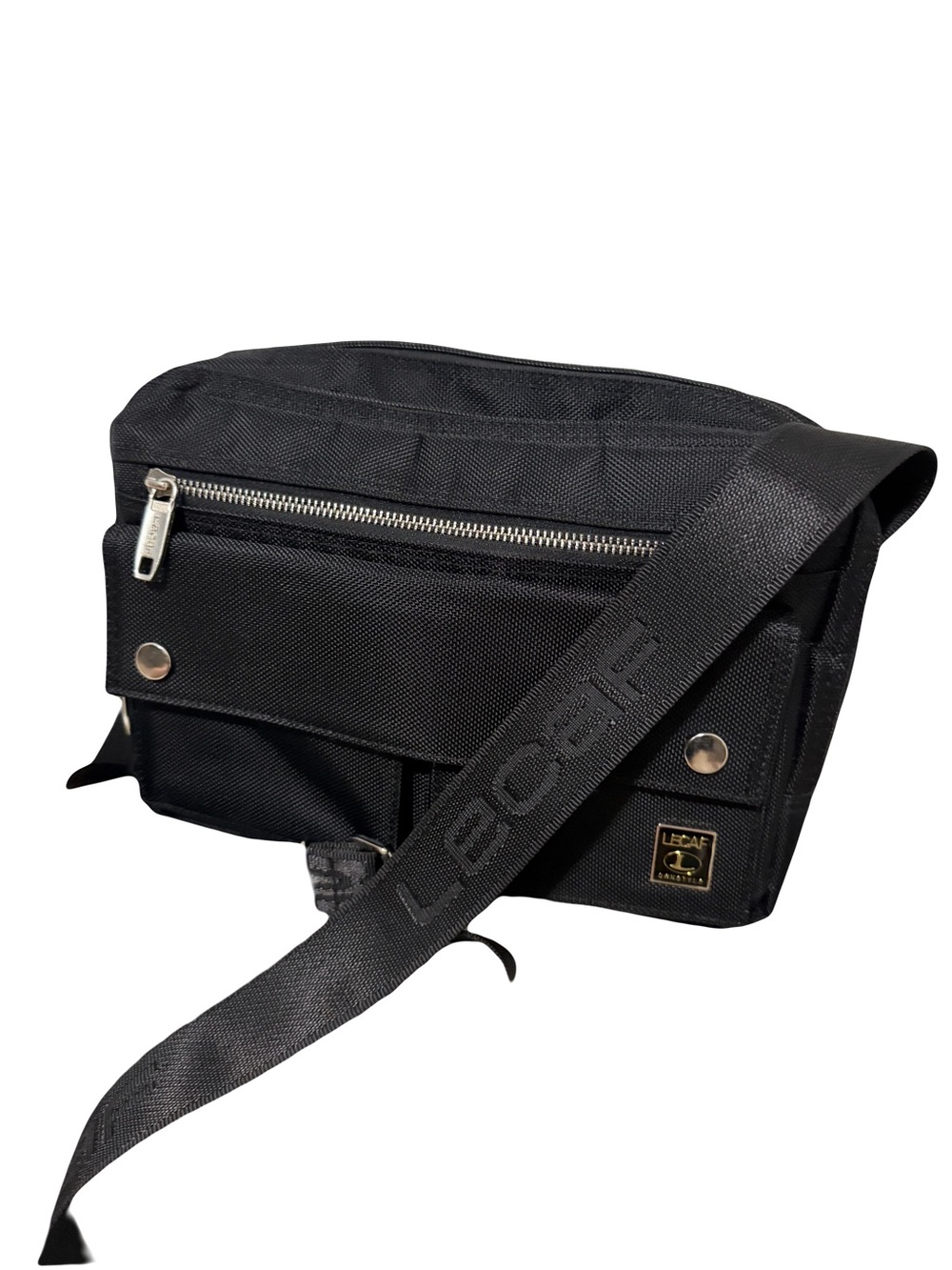 Lecaf nylon black travel shoulder bag work career